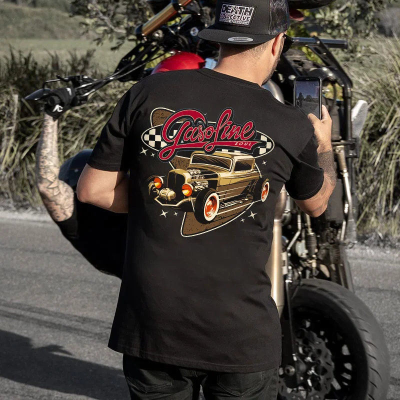 GASOLINE SOUL Classic Car Print Men's T-shirt
