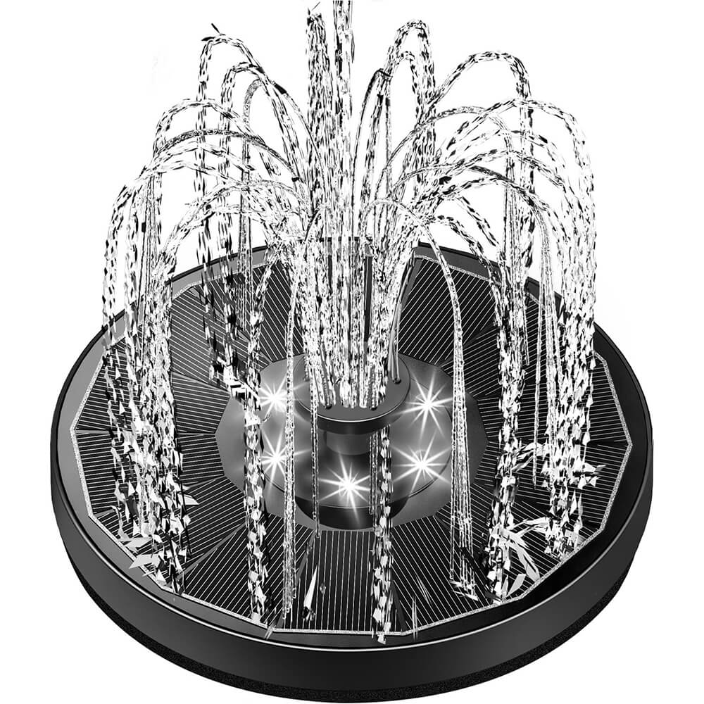 Solar Glass Bird Bath Fountain Pump Lights