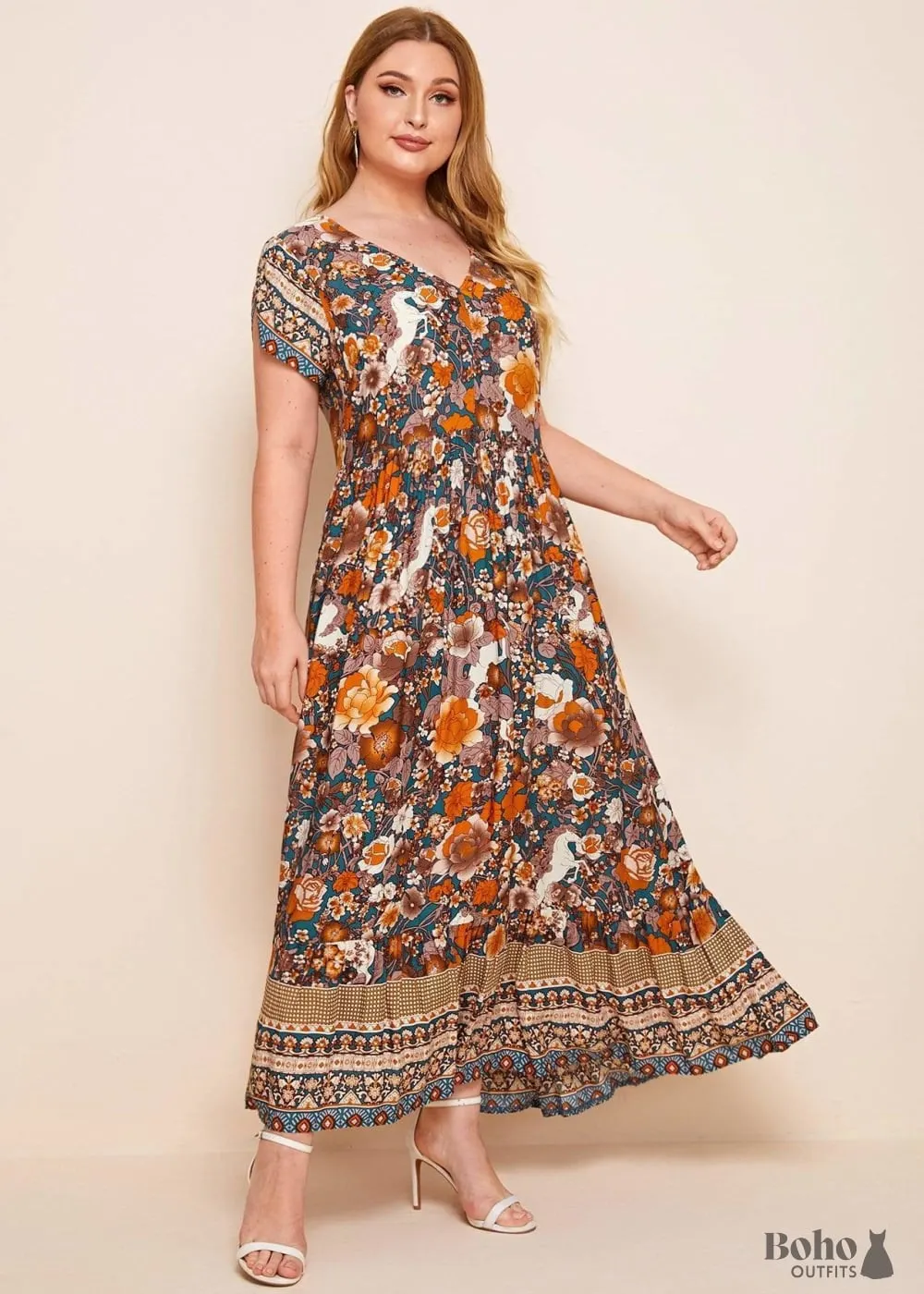 Boho Plus Size Nelly Maxi Dress For Women