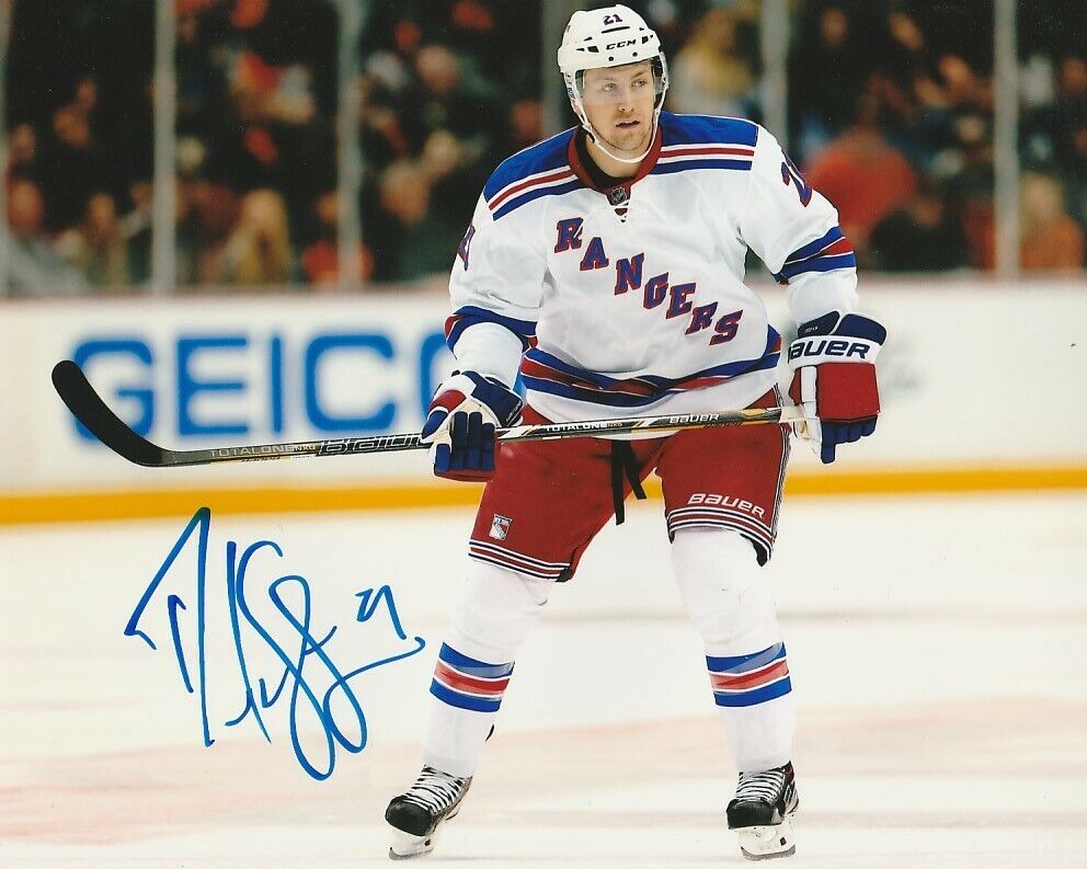 DEREK STEPAN SIGNED NEW YORK NY RANGERS 8x10 Photo Poster painting #1 Autograph