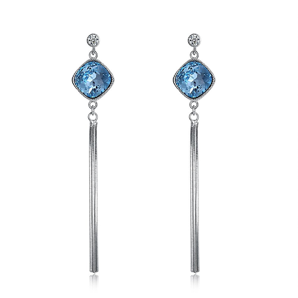 Crystal Earrings  925 Long Tassel Earrings