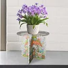 Acrylic Butterfly Round Flower Pot Riser Potted Plant Holder Rack Kit