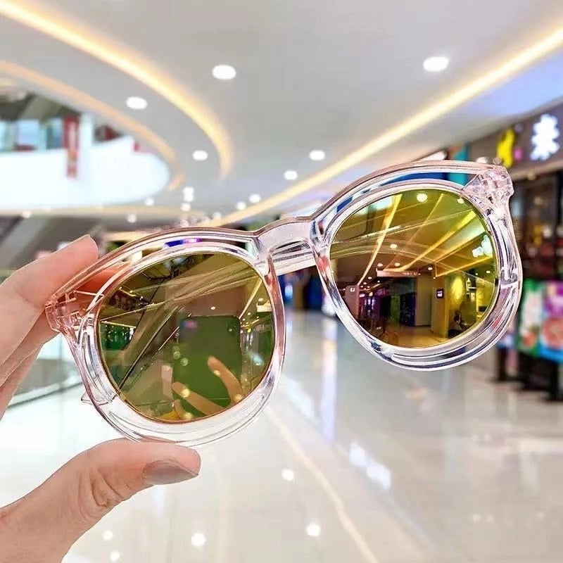 Minimalist Round Pc Round Frame Full Frame Kids Sunglasses