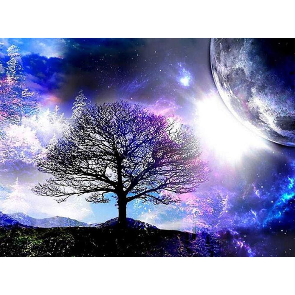 

40*30CM - Tree View - Round Drill Diamond Painting, 501 Original