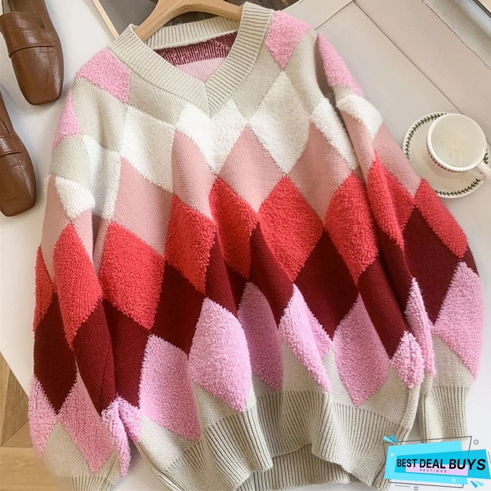 Candy Gradient Gingham Pullover