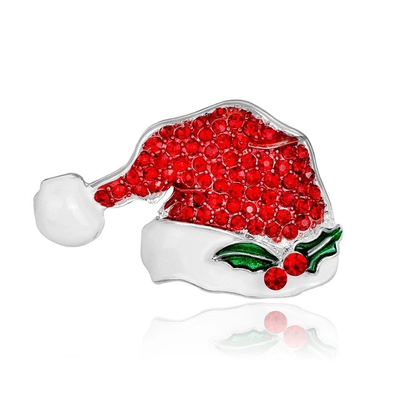 Fashion Pin Santa Claus Star Elk Alloy Plating Rhinestones Women’S Brooches