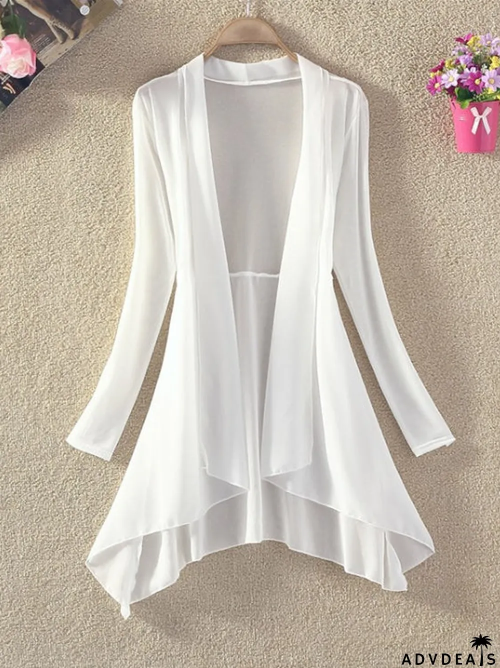 Women's Sheer Chiffon Loose Kimono Cardigan Capes Top