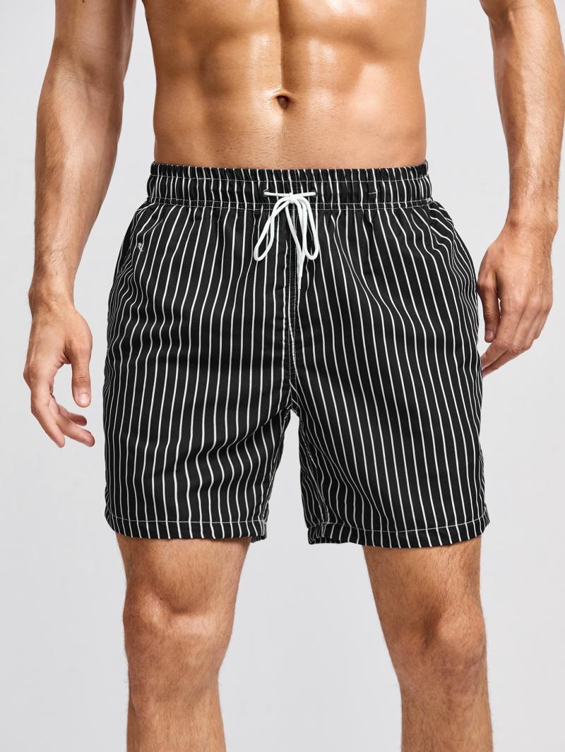 Men's Loose Print Casual Beach Shorts-VESSFUL