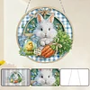 Easter Bunny DIY 2D Flat Acrylic Double Sided Diamond Painting Hanging Pendant