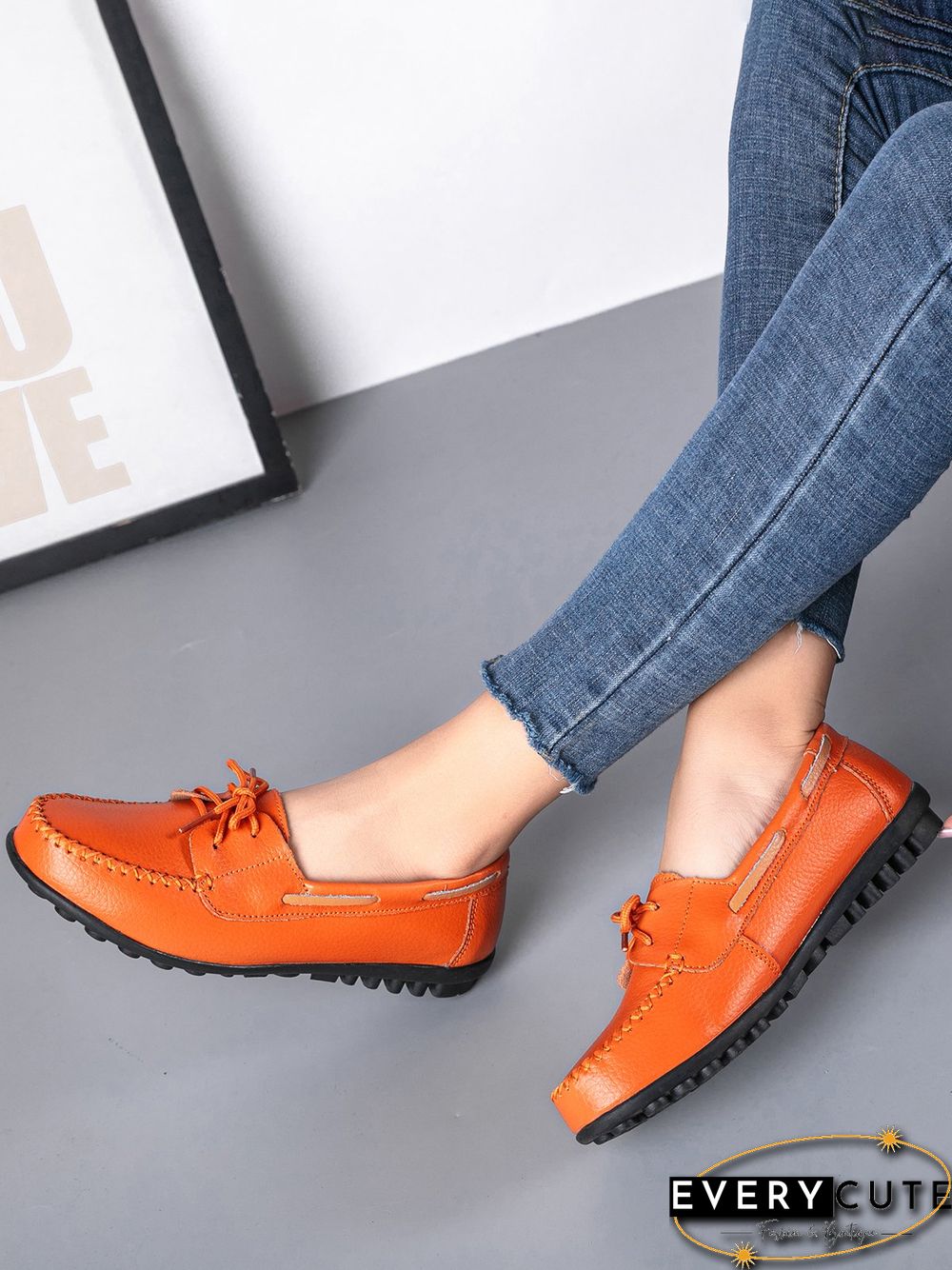 Retro Casual Simple Lace-up Flat Shoes