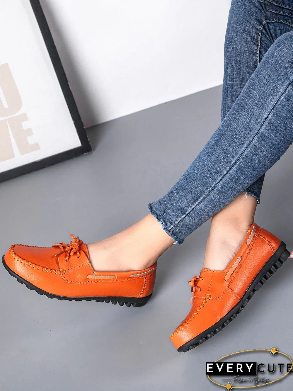 Retro Casual Simple Lace-up Flat Shoes