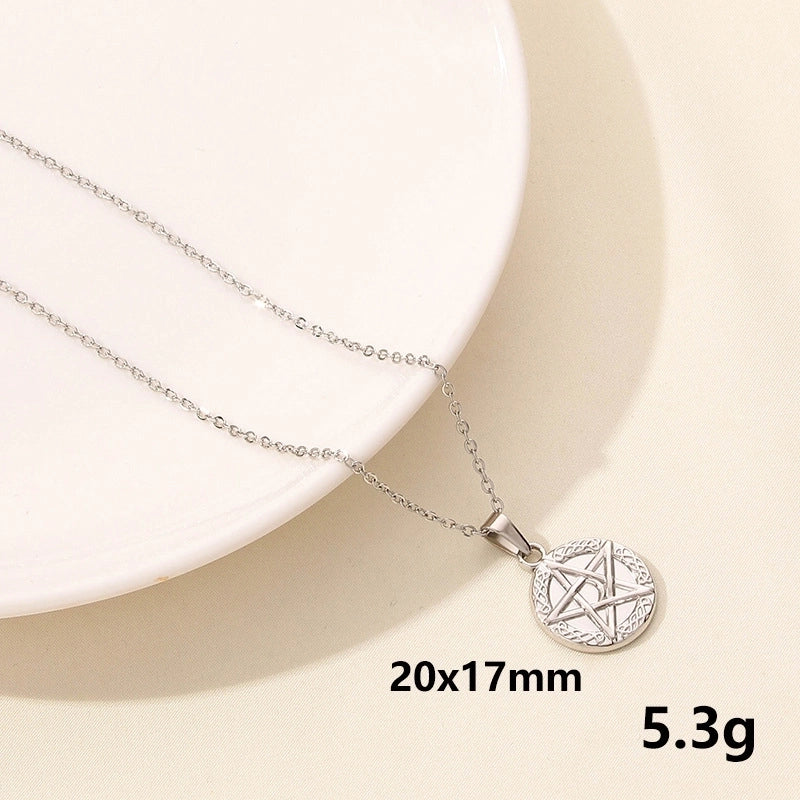 304 Stainless Steel Casual Minimalist Plating Sun Star Moon Pendant Necklace