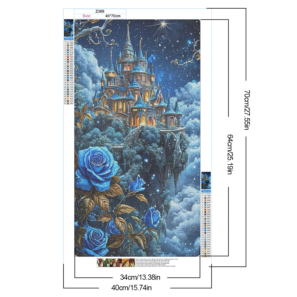 Diamond Painting - Full Round Drill - Rose Castle(Canvas|40*70cm)