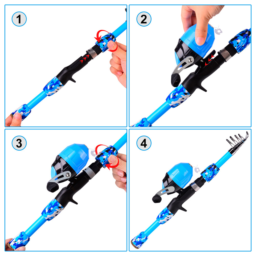 

Kids Ice Fishing Rod Set Portable Mini Spinning Fresh Saltwater Travel Pole, 38-piece suit/1.8m, 501 Original