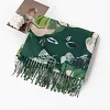 Colorful Flower Painting Soft Tassels Shawl Scarf
