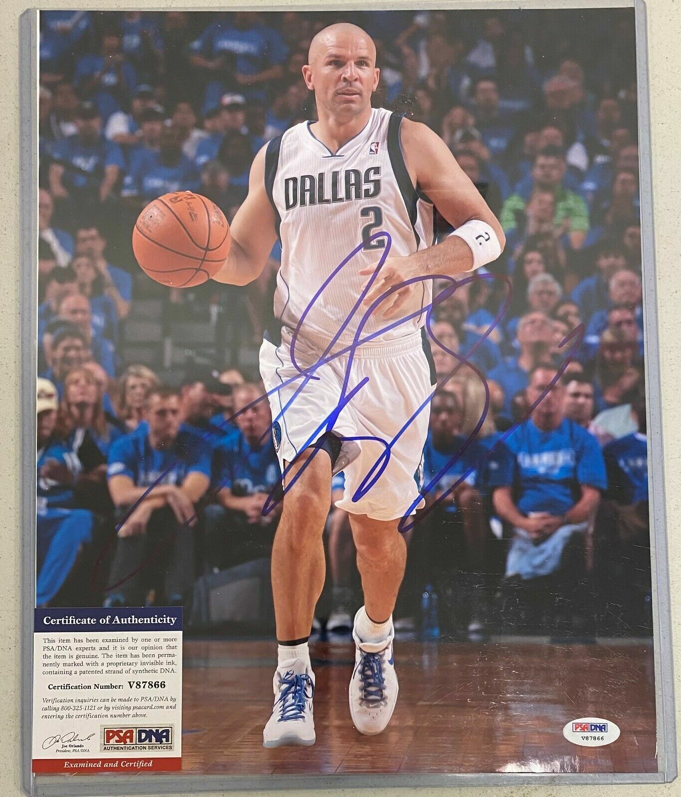 Jason Kidd signed Dallas Mavericks NBA HOF 11x14 Photo Poster painting autographed PSA COA