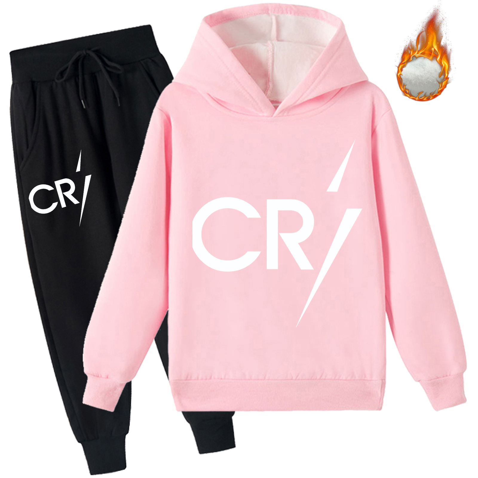Mayoulove Kids' Cristiano Ronaldo Fleece Tracksuit Set - Unisex Sportswear for Boys  Girls, Trendy  Comfortable-Mayoulove