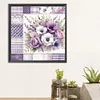 Diamond Painting-DIY Full Round Drill Retro Plaid Flowers