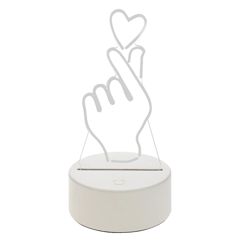 USB 3D LED Bedside Night Light Romantic Love Acrylic Desktop Table Lamp (C)