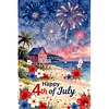 Independence Day Full DIY 5D Round Drill Diamond Painting Kit Large Size 40x60cm Diamond Dots Paintings Picture Arts Craft for Adults/Beginners Home Decor