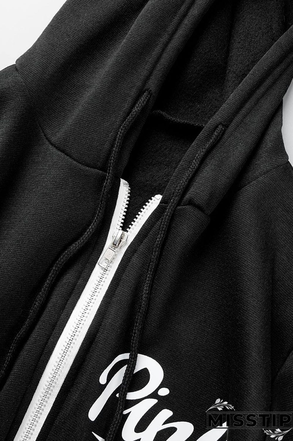 Brown Casual Letter Print Basic Hooded Collar Long Sleeve Two Pieces