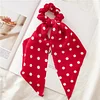 10PCS Floral Polka Dot Bowknot Ribbon Hair Band Scrunchies