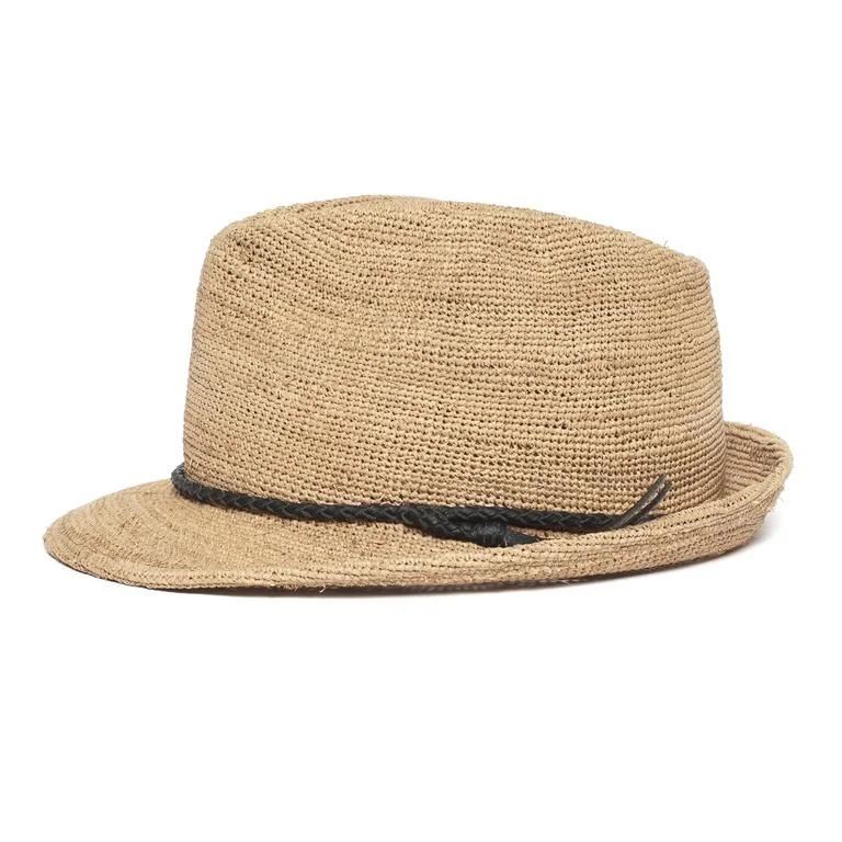 【Brad Pitt same style!】Can be rolls up for packing- Goorin Bros Morning Glory Raffia Straw Trilby Fedora
