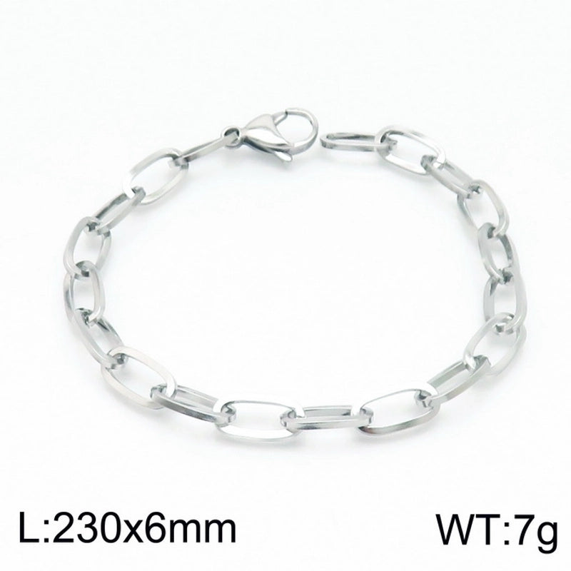 Stainless Steel 18K Gold Plated Basic Minimalist Solid Color Bracelets