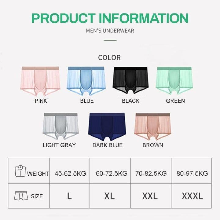 【the most comfortable  underwear for summer】Men's ice silk boxer shorts underwear