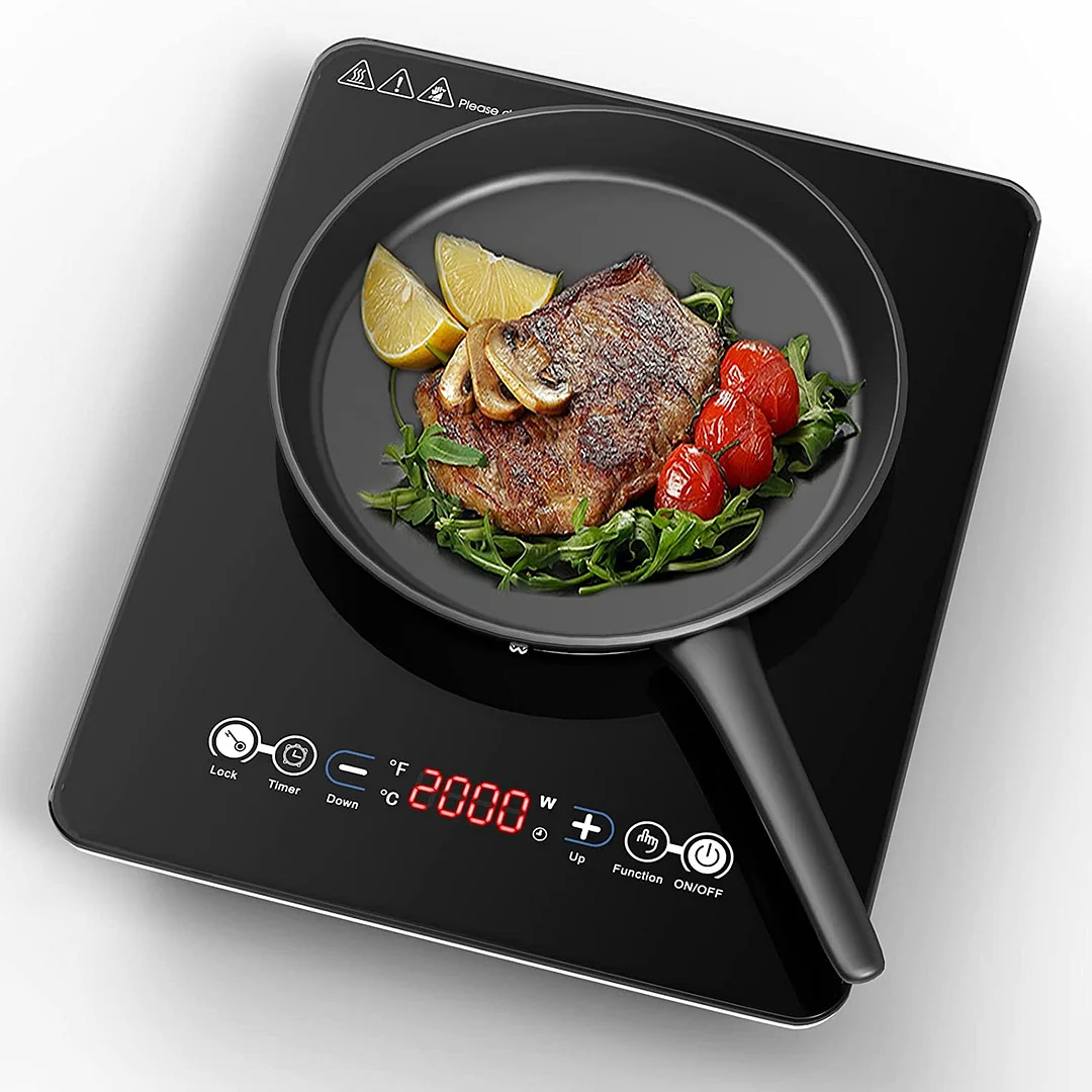 GTKZW Induction Cooktop 2 Burner Electric Cooktop Touch Control 110V 4000W