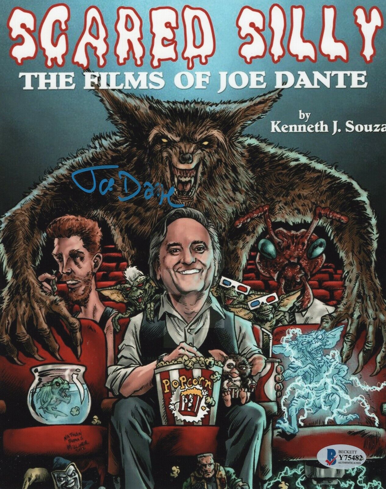 Joe Dante Signed Gremlins Director Scared Silly 8x10 Photo Poster painting w/Beckett COA Y75482