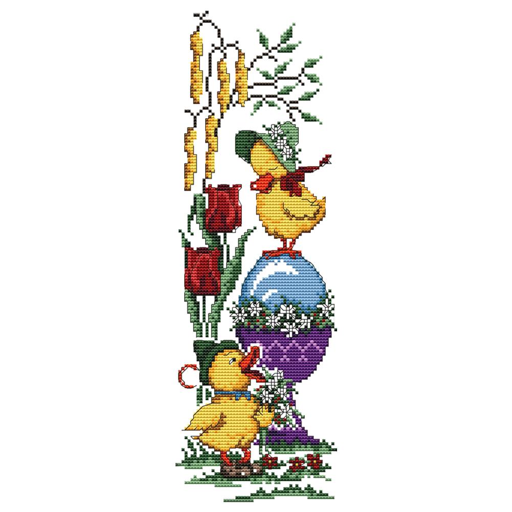 

Easter Eggs And Cute Ducklings - 14CT Stamped Cross Stitch - 37*15cm, 501 Original