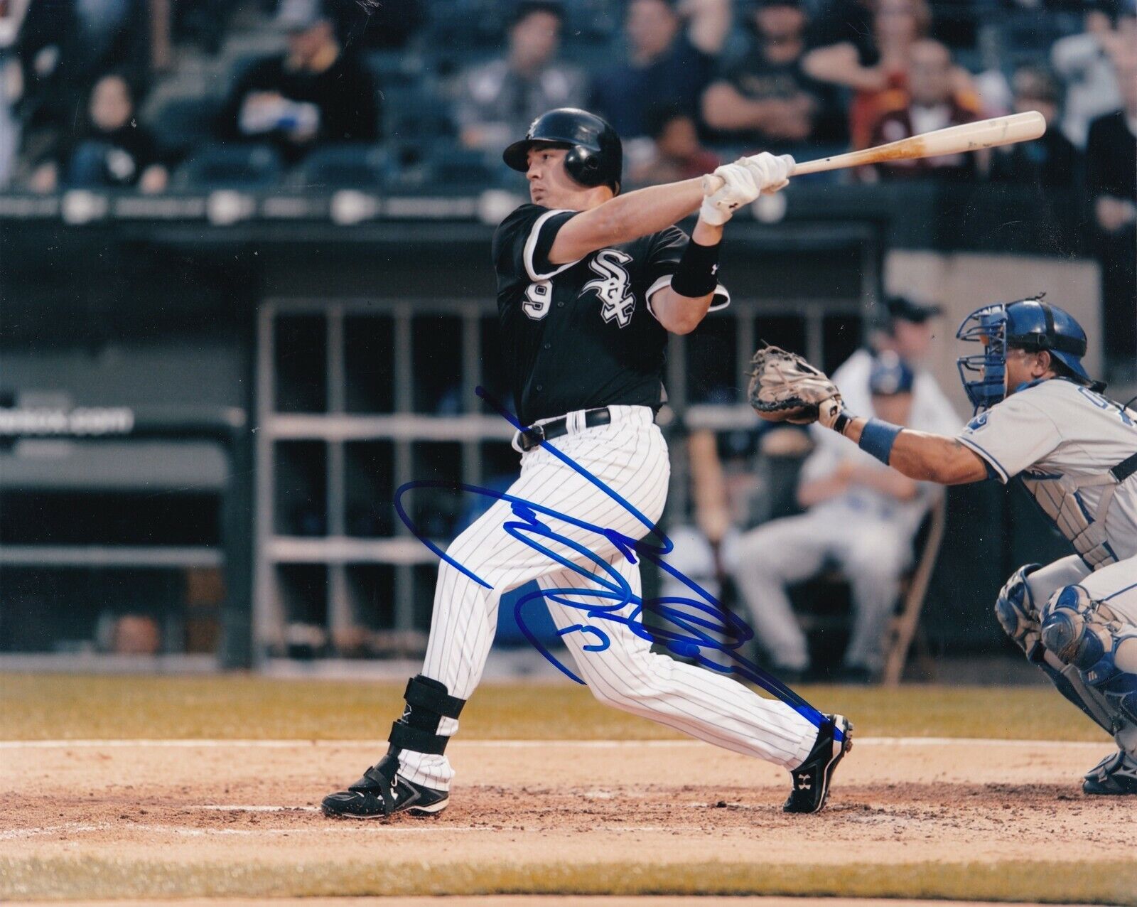 TYLER FLOWERS CHICAGO WHITE SOX ACTION SIGNED 8x10