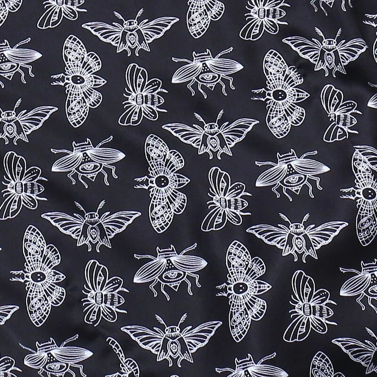 InsDoit Gothic Black Summer T-shirt Women Streetwear Butterfly Print V-neck Crop Top Harajuku Puff Sleeve Fashion Bandage Tops