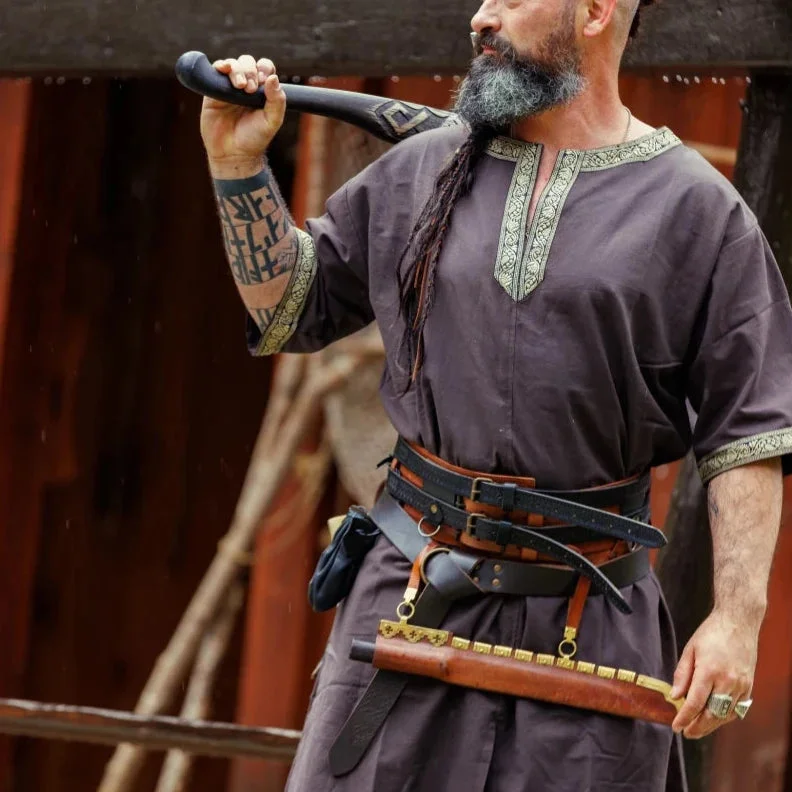 Men's Viking Embroidered Robe Top-inspireuse