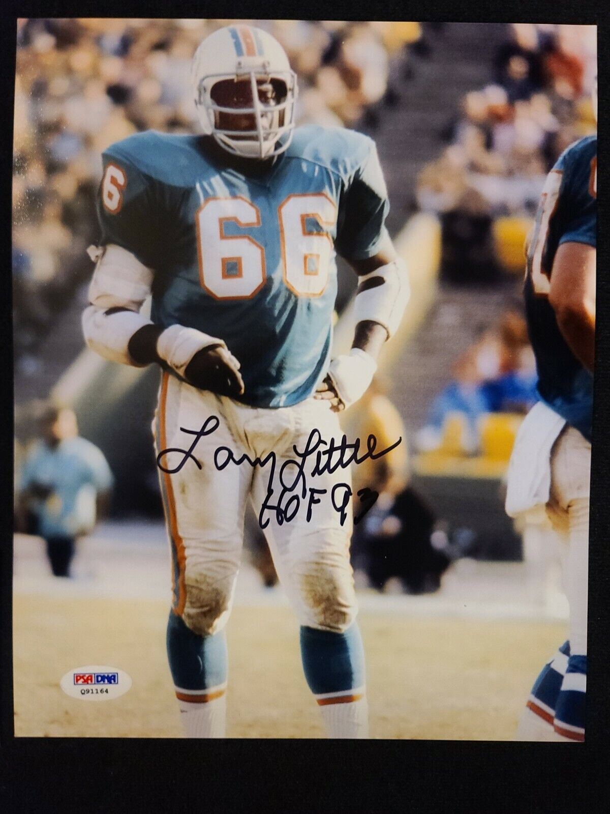 LARRY LITTLE signed Insc. HOF 93 8x10 Photo Poster painting NFL Miami Dolphins PSA/COA