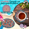 6Pcs/set Diamond Painting Wooden Mandala Coaster Cup Cushion With Holder