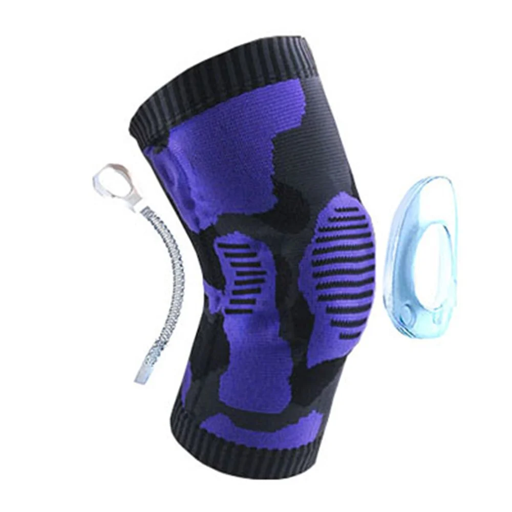 Uveng Knee Brace Silicone Spring Full Strap Patella Medial Support Strong Meniscus Compression Protection Sport Pads Running Basket
