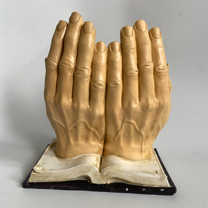 Beautiful Last Supper Praying Hands on Bible Statue