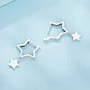 925 Sterling Silver Pentagram Shaped Earrings