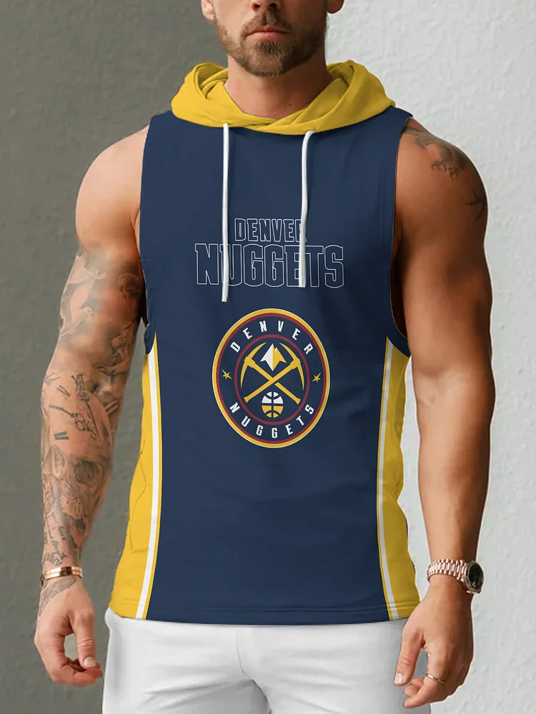 Denver Nuggets Men's Casual Comfy Sleeveless Hooded Tank Top