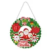 5D DIY Special Shaped Diamond Painting Christmas Hanging Wreath With Lamp String Kit