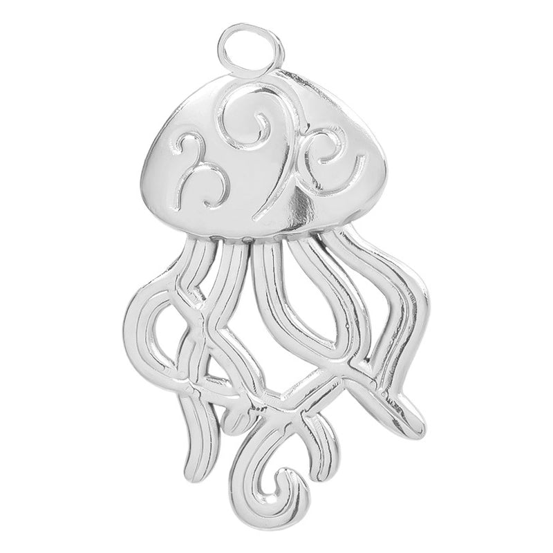 1 Piece 20 * 33mm Hole 2~2.9mm 304 Stainless Steel 18K Gold Plated Jellyfish Polished Pendant