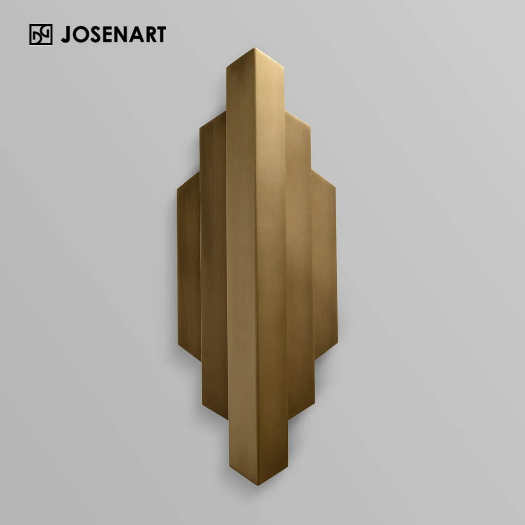 Gold Vertical Geometric Modern LED Sconce  JOSENART Josenart