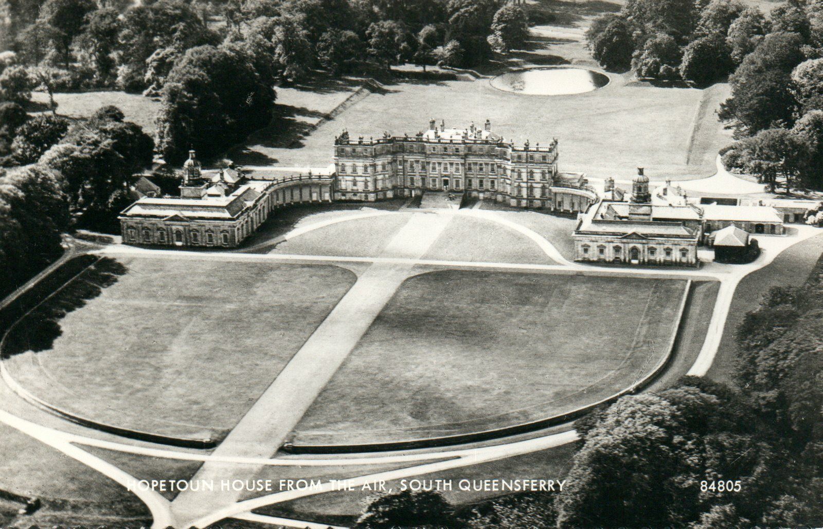 Hopetoun House From The Air South Queensferry Scotland RPPC Real Photo Poster painting Postcard