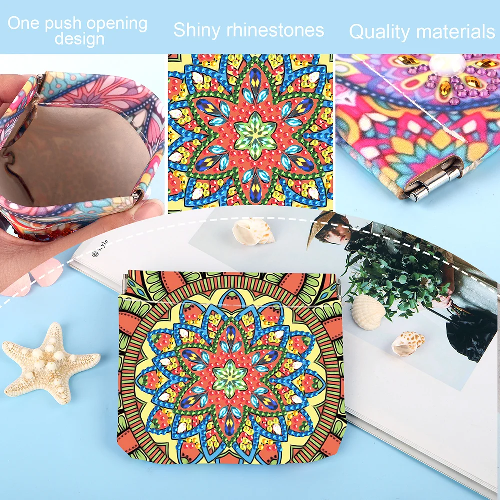 5D DIY Mandala PU Partial Special Shaped Diamond Painting Wallet Gifts for Women
