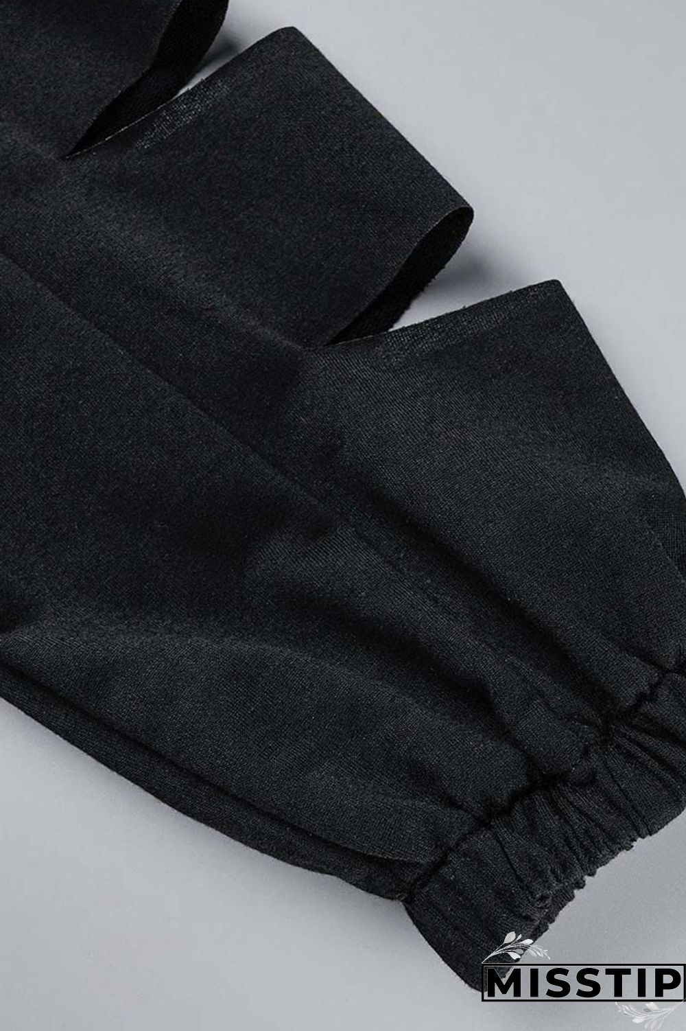 Black Casual Street Solid Hollowed Out Patchwork O Neck Long Sleeve Two Pieces