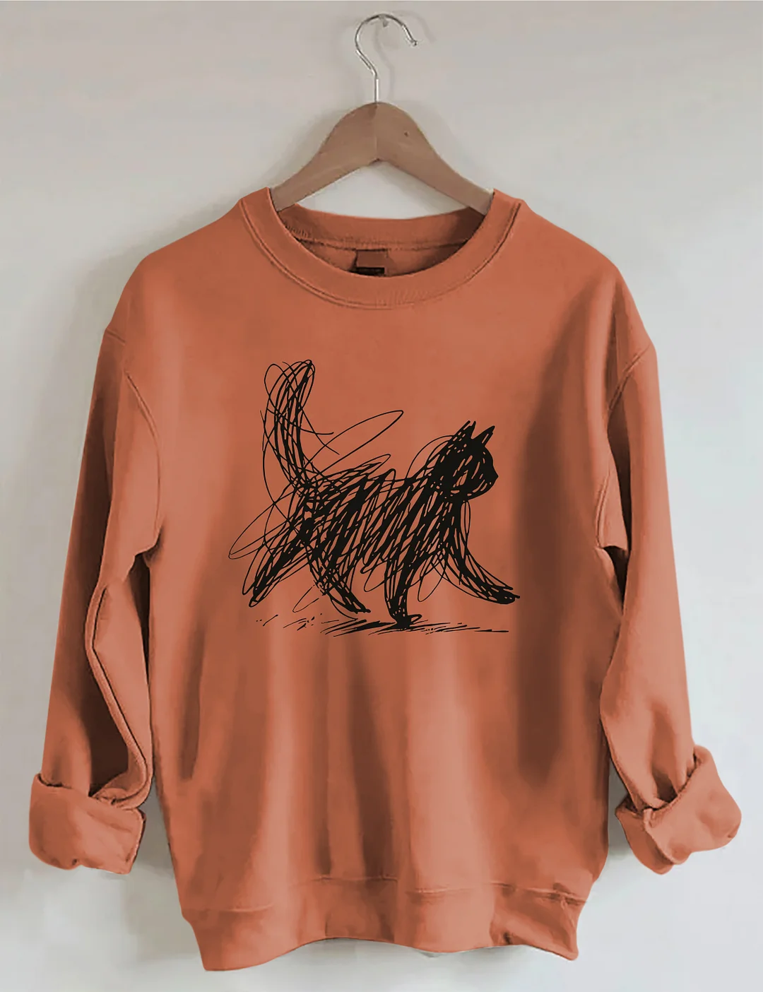 Abstract Scribble Cat Sweatshirt