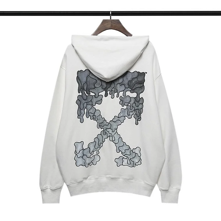 off White Hoodie Autumn and Winter Terry Hooded Loose Sweater Printed Men's and Women's Jacket