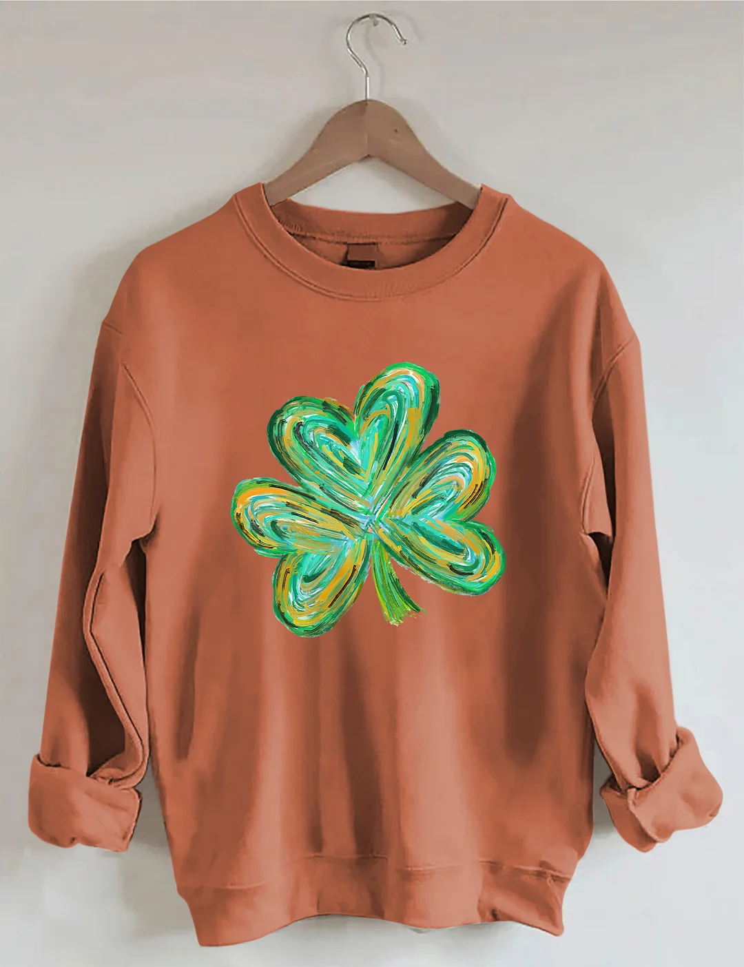 Cute St Patricks Four Leaf Clover Sweatshirt